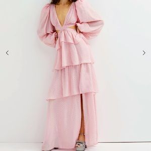 For Love & Lemons, Chantal Long Sleeve Maxi Dress, S, NWT